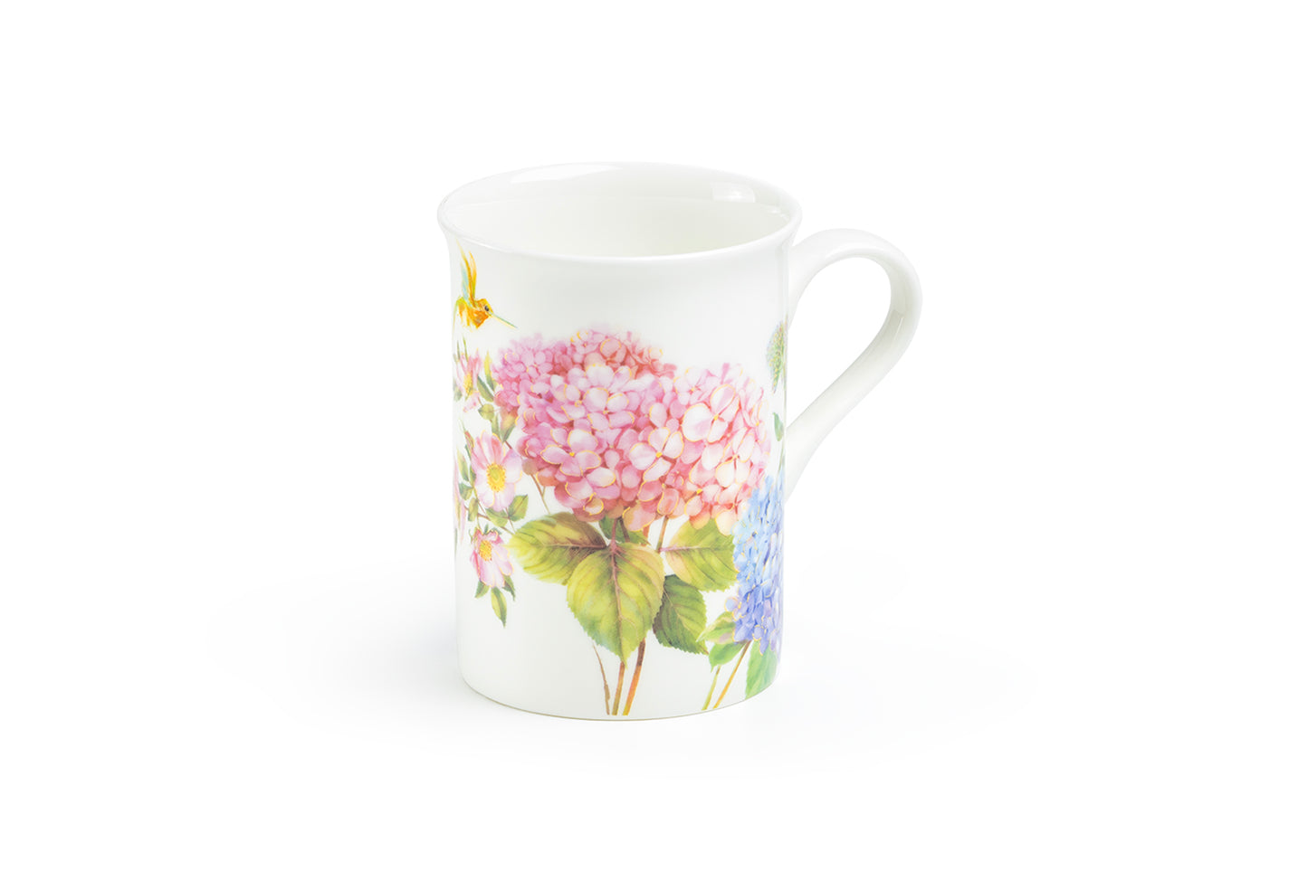 Hydrangea with Hummingbird Bone China Mug