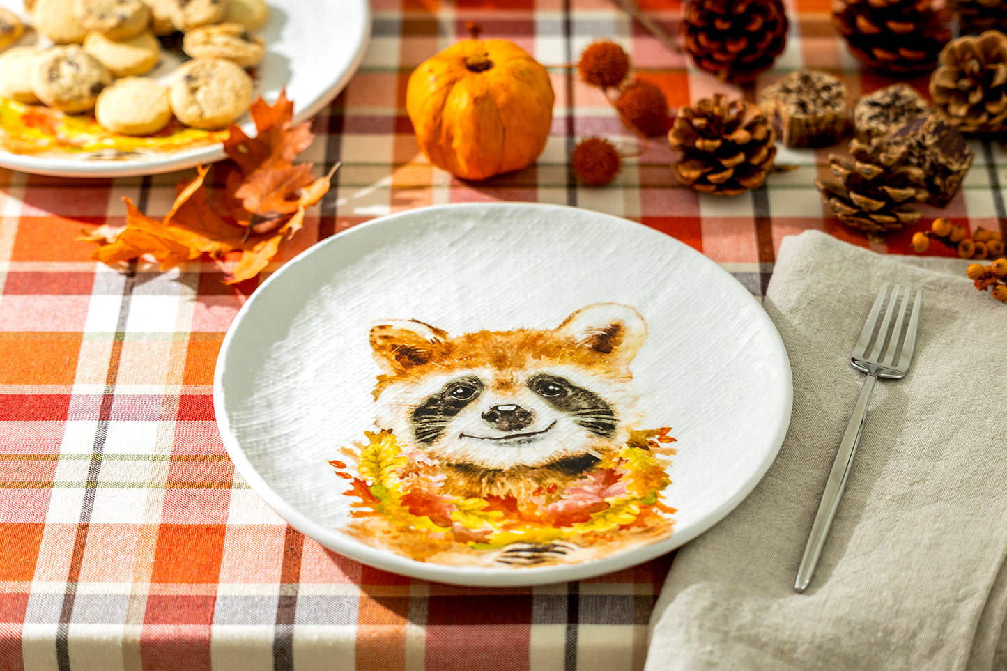 Happy Raccoon Dessert/Salad Plate