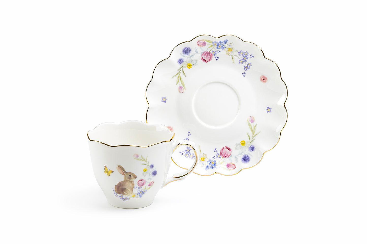 Meadow Bunny Fine Porcelain Cup and Saucer