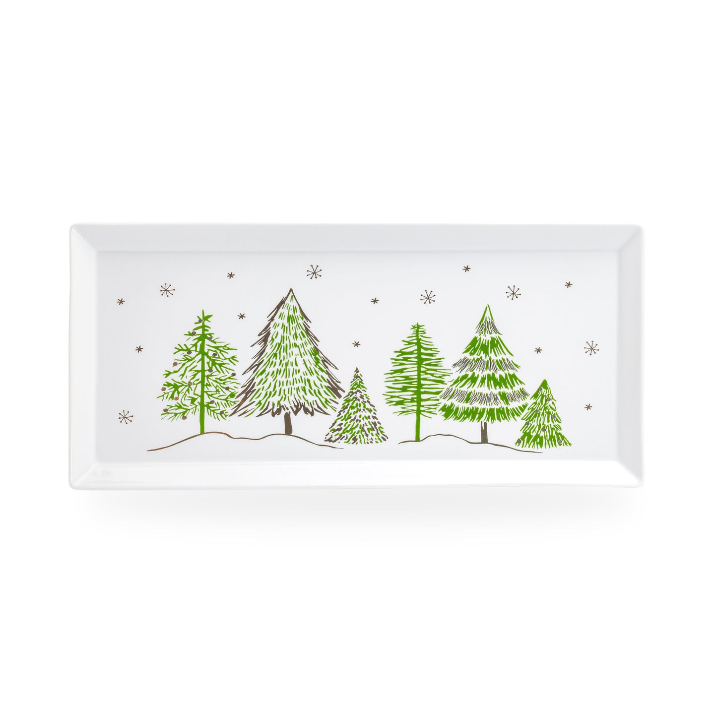 Christmas Pine Trees Fine Porcelain Serving Tray