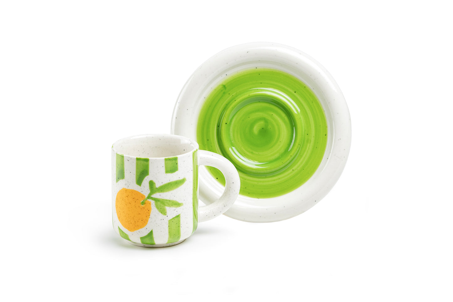 Citrus Stripe 4oz Demitasse Cup and Saucer