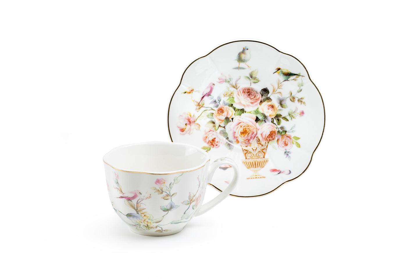 Magnolia Garden Fine Porcelain Tea Cup and Saucer