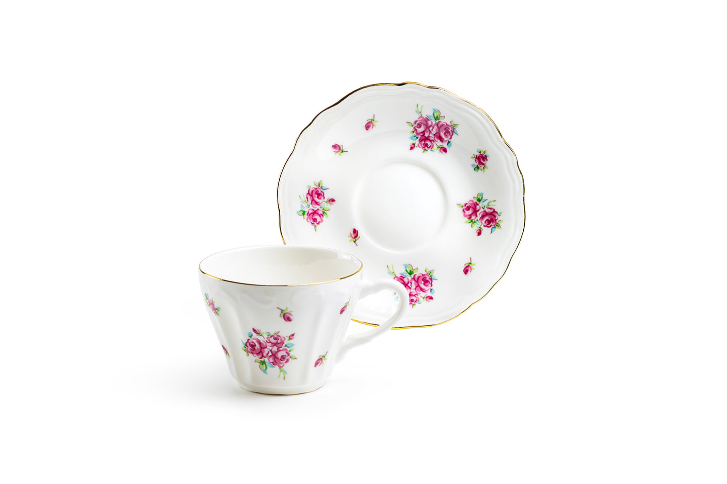 Rose Bud Fine Porcelain Mini Tea Cup and Saucer