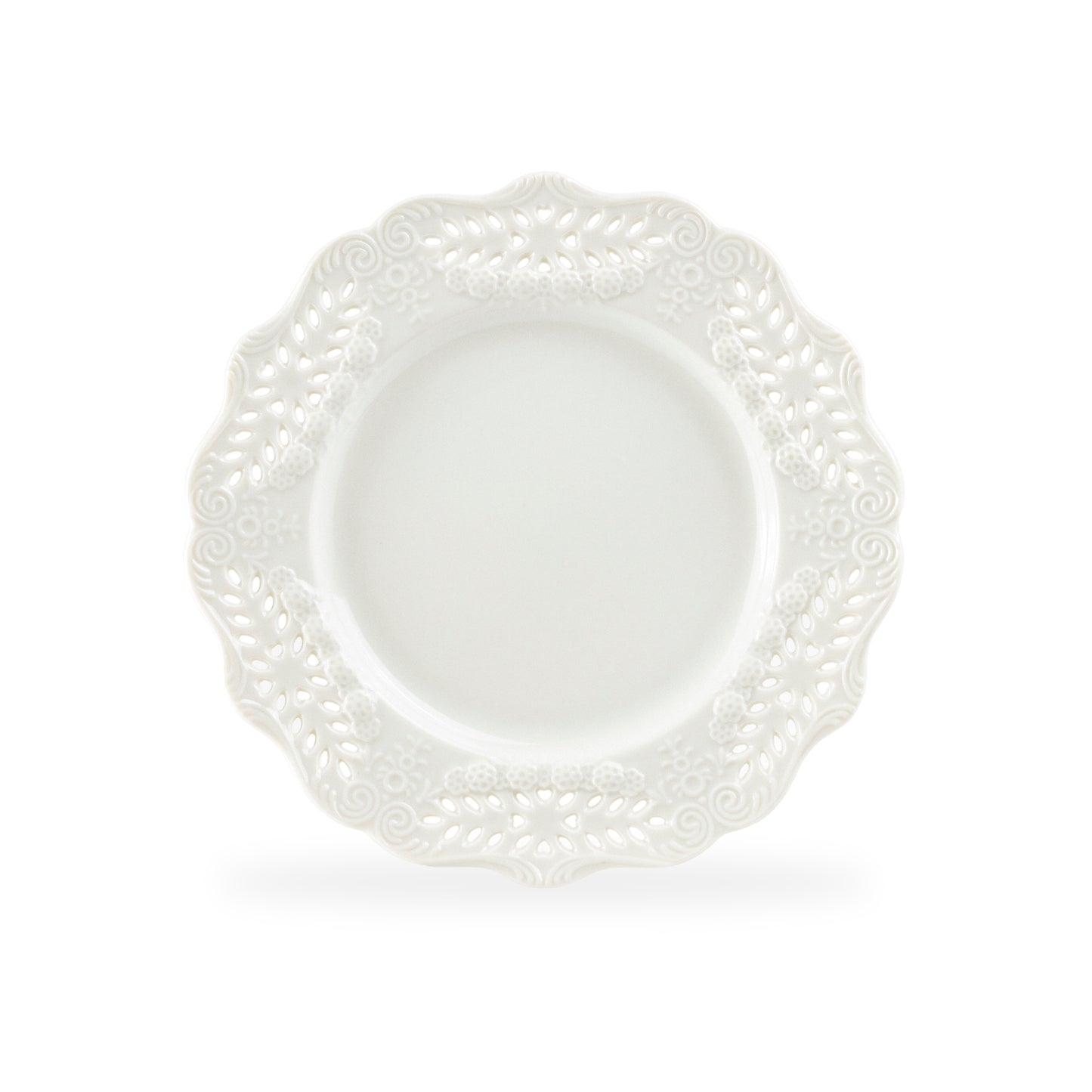 White Victorian Fine Porcelain Dessert Plate