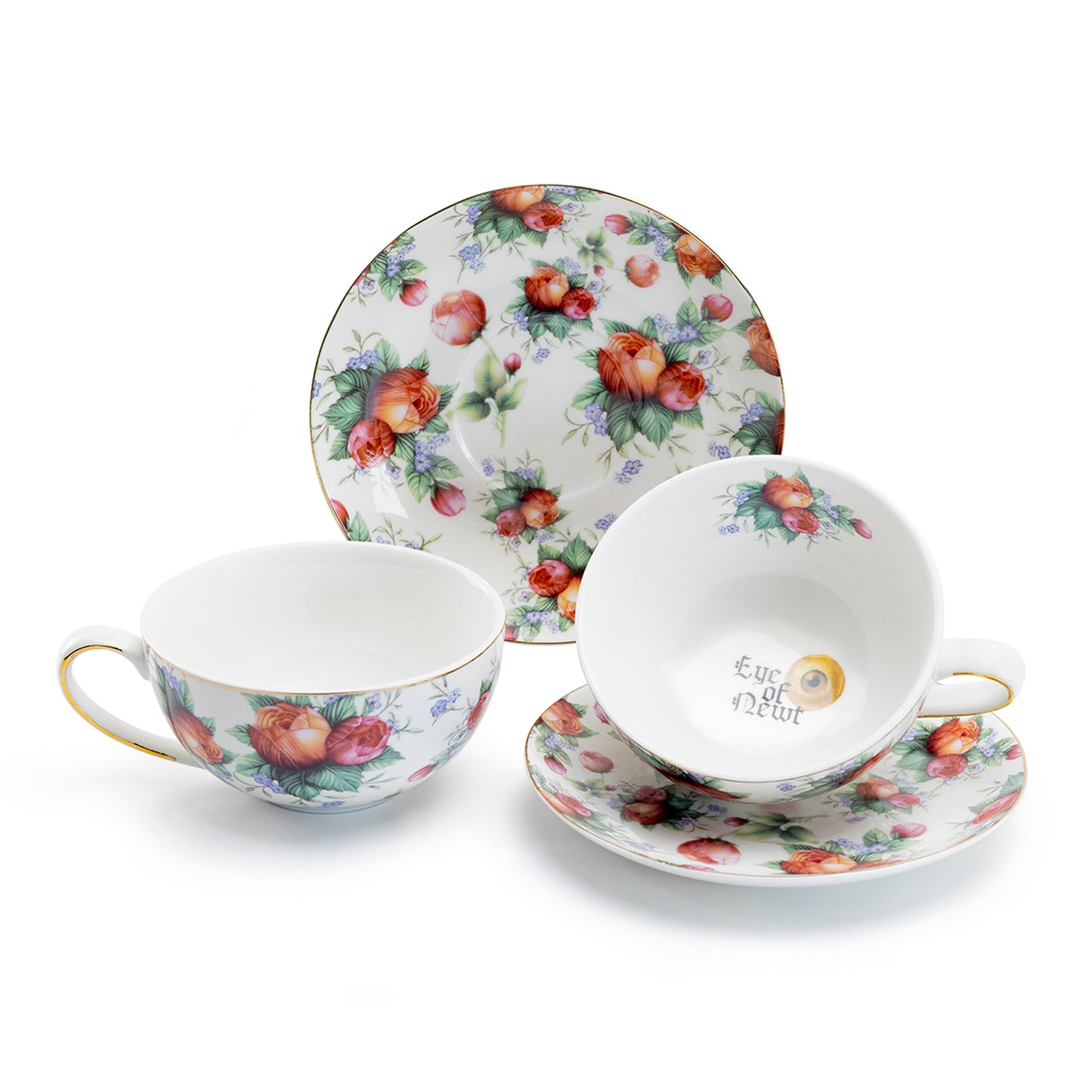 Eye of Newt Floral Tea Cup and Saucer