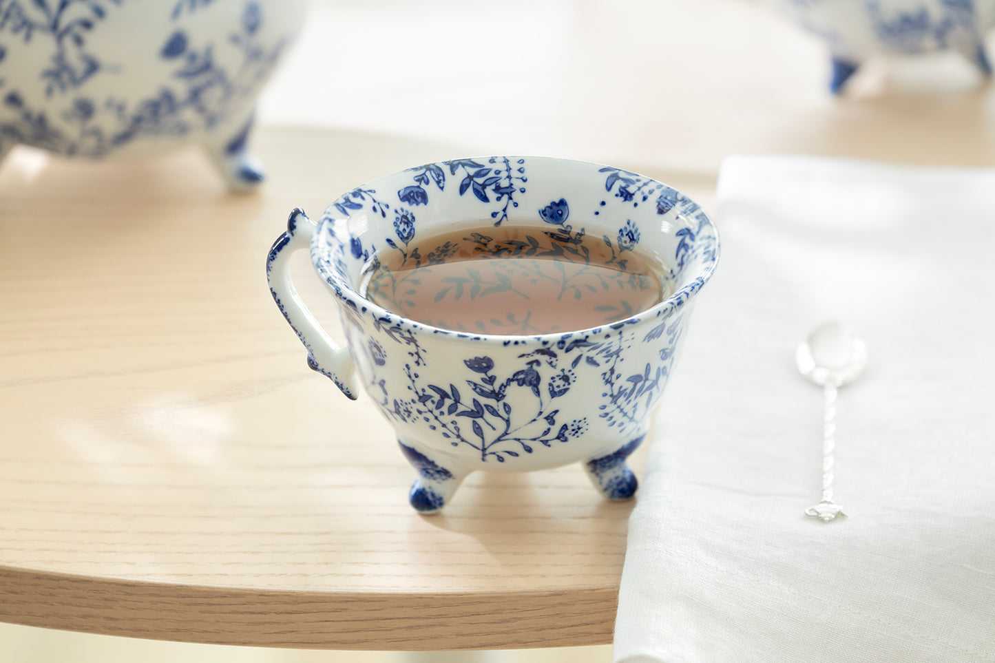 Blue Botanical Three-Foot Fine Porcelain Tea Set