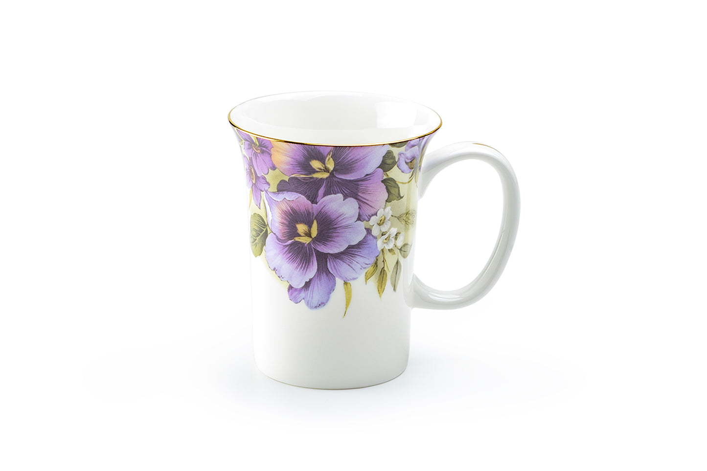 Purple Pansy Bone China Mug
