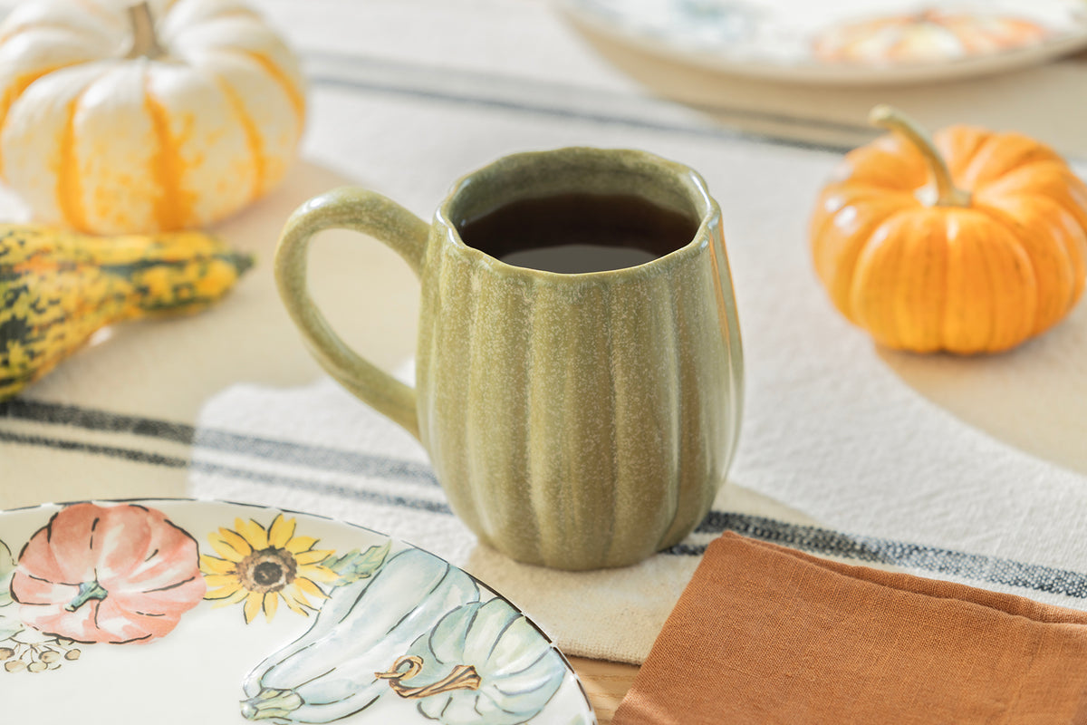 Sage Green Pumpkin Vine Mug