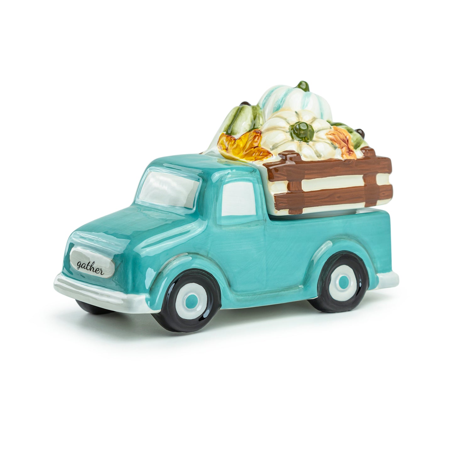 Fall Pumpkin Harvest Mint Truck Cookie Jar