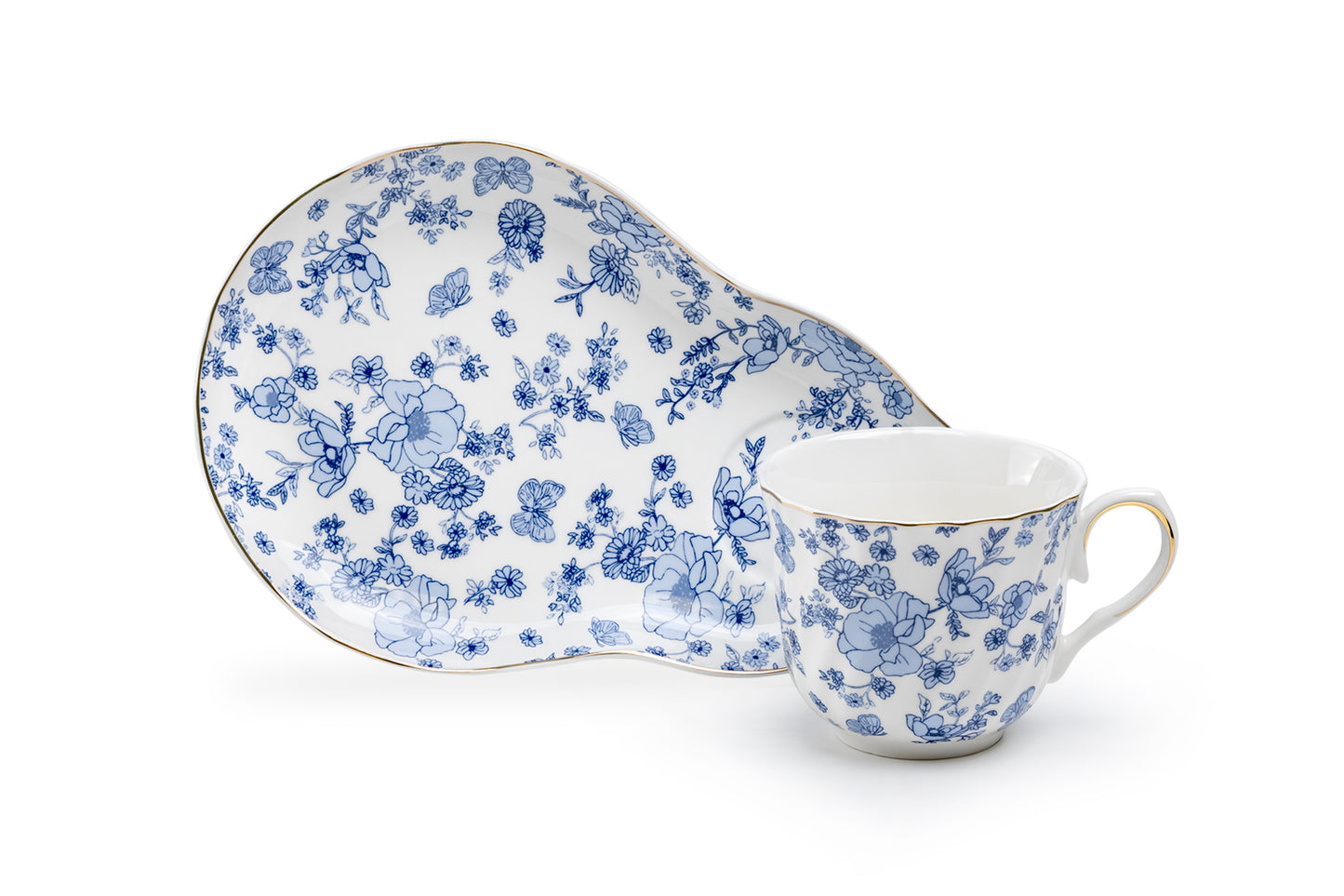 Blue Katie Rose Fine Porcelain Tea Snack Set
