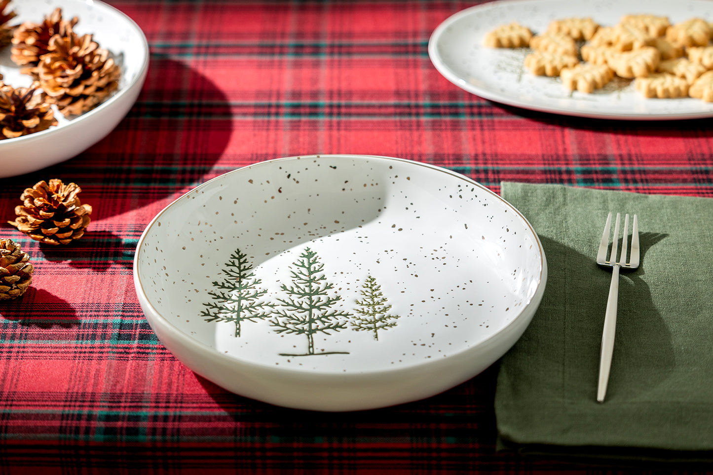 Winter Pine Trees 10-inch Pasta Bowl