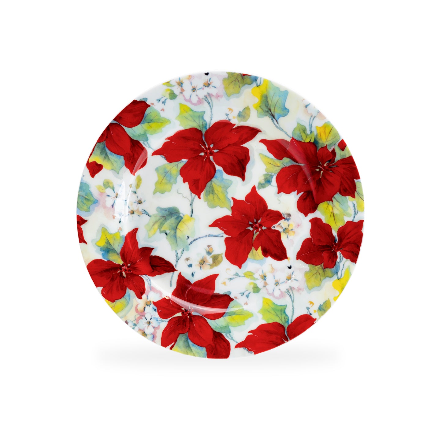Poinsettia Bone China Dessert Plate