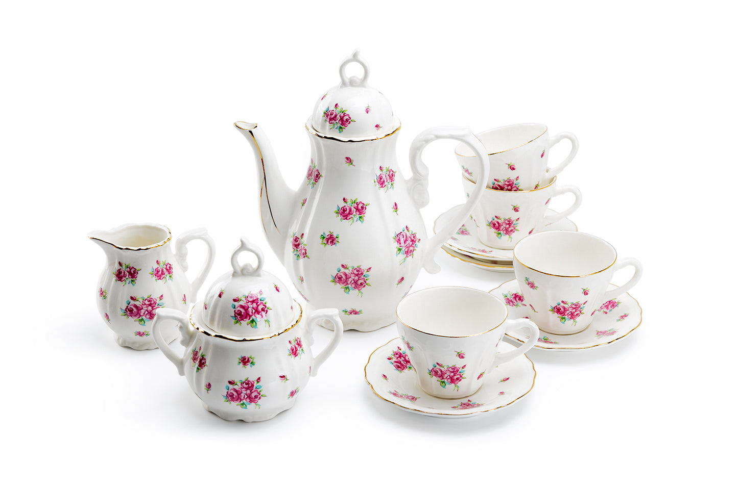 Rose Bud Fine Porcelain Mini Tea Set