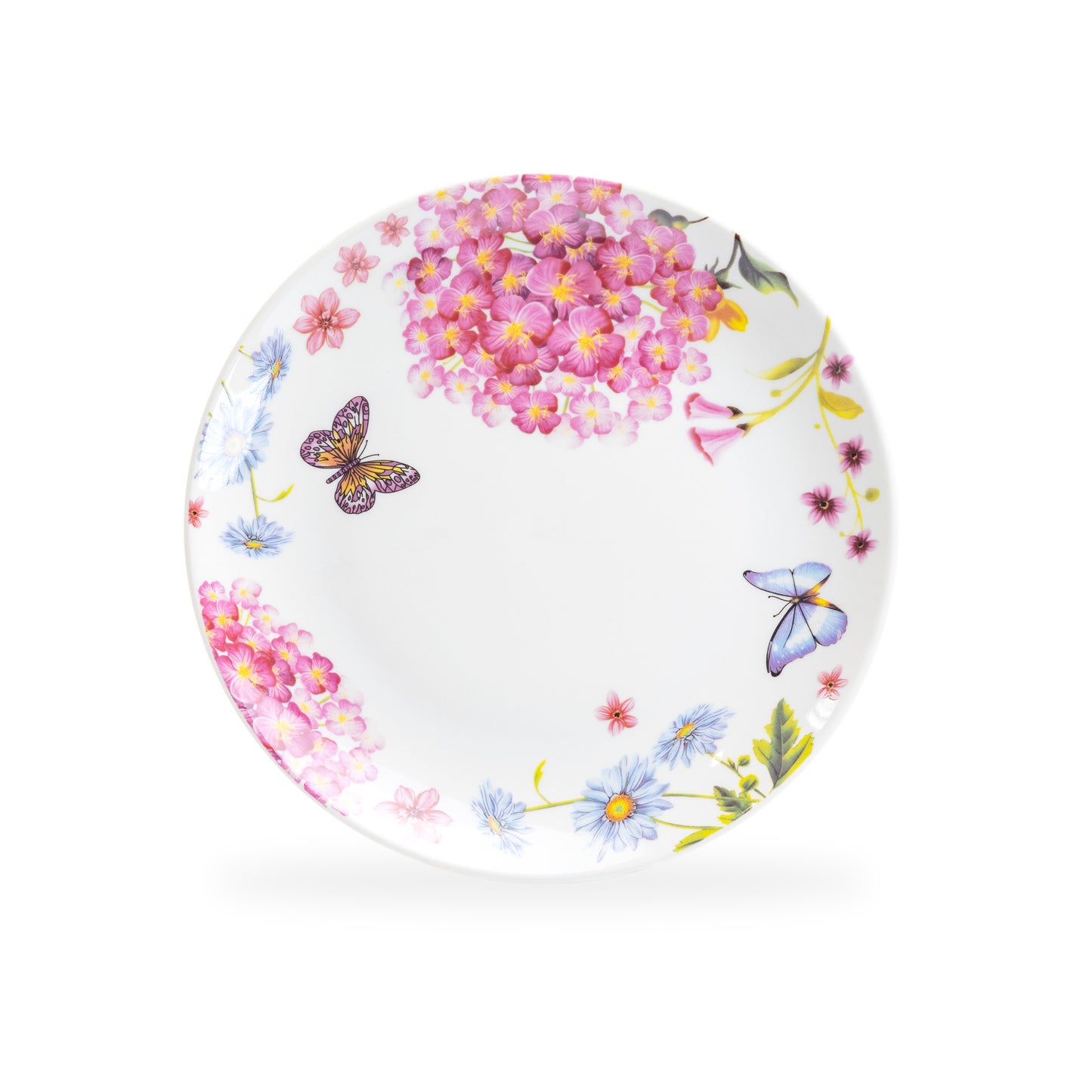 Hydrangea with Butterflies Fine Porcelain Dessert Plate