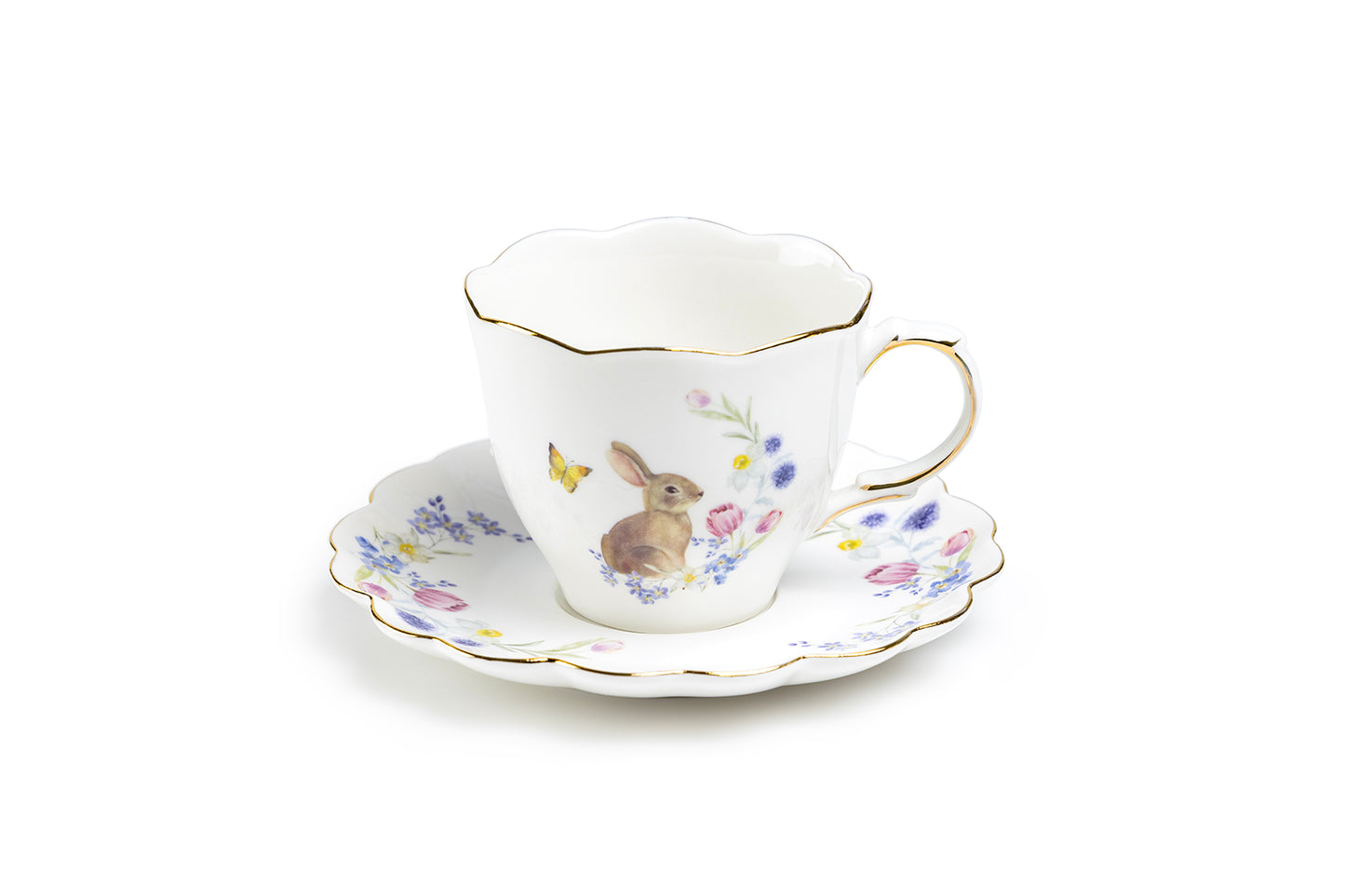 Meadow Bunny Fine Porcelain Cup and Saucer