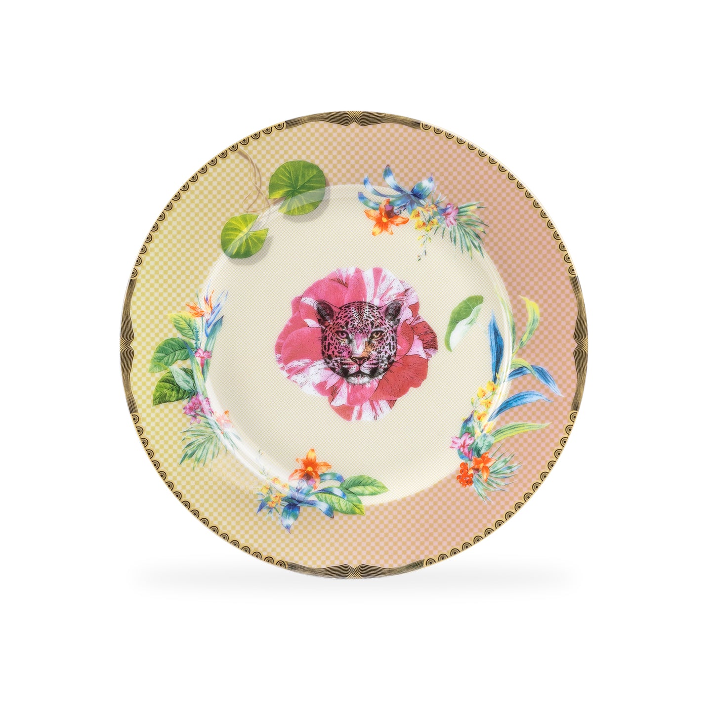 Summer Savanna Leopard Fine Porcelain Dessert Plate Set of 2 with Gift Box