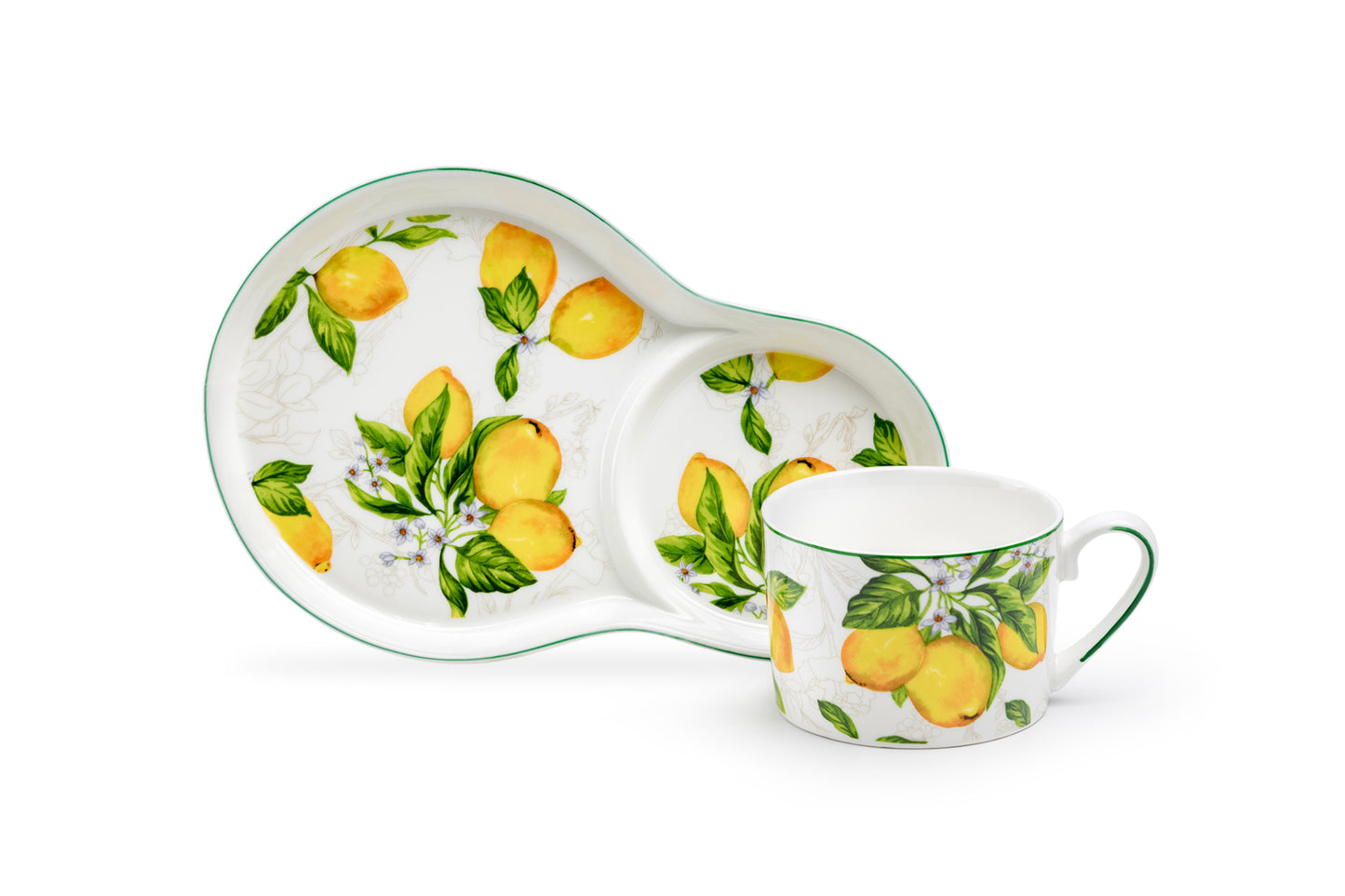 Lemon Garden Fine Porcelain Tea Snack Set