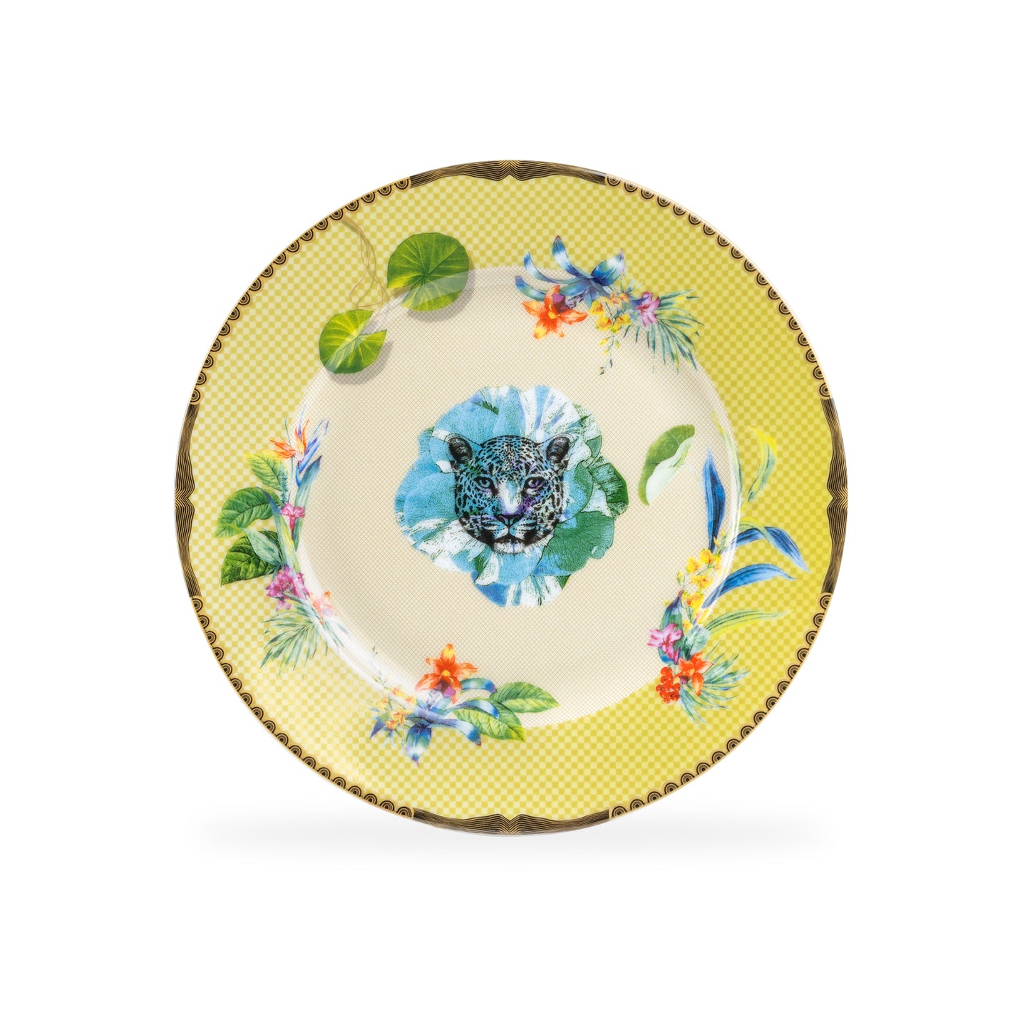 Summer Savanna Leopard Fine Porcelain Dessert Plate Set of 2 with Gift Box