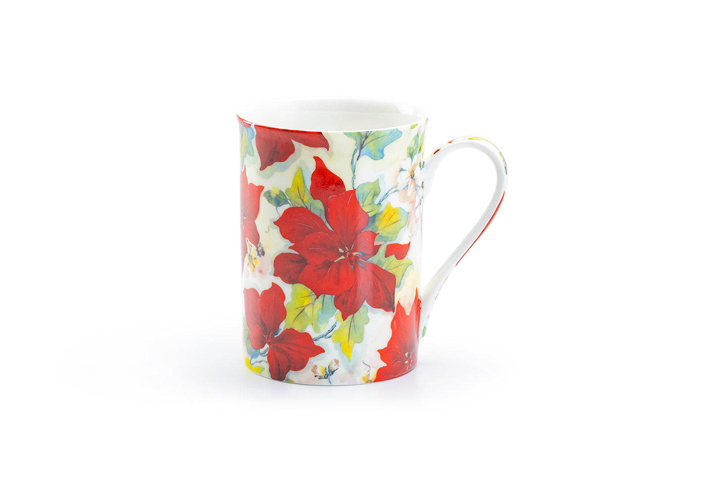 Poinsettia Bone China Mug