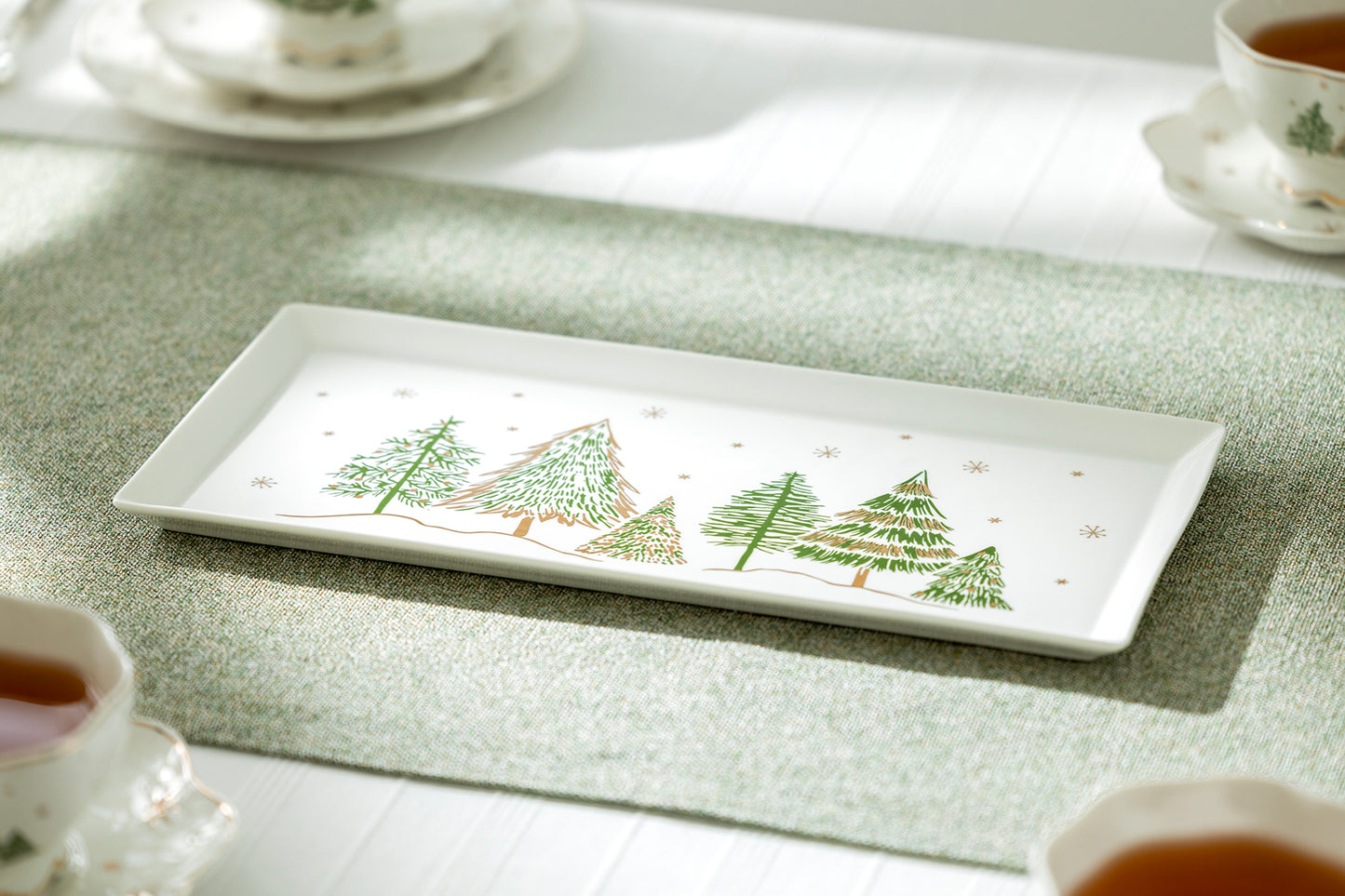 Christmas Pine Trees Fine Porcelain Serving Tray