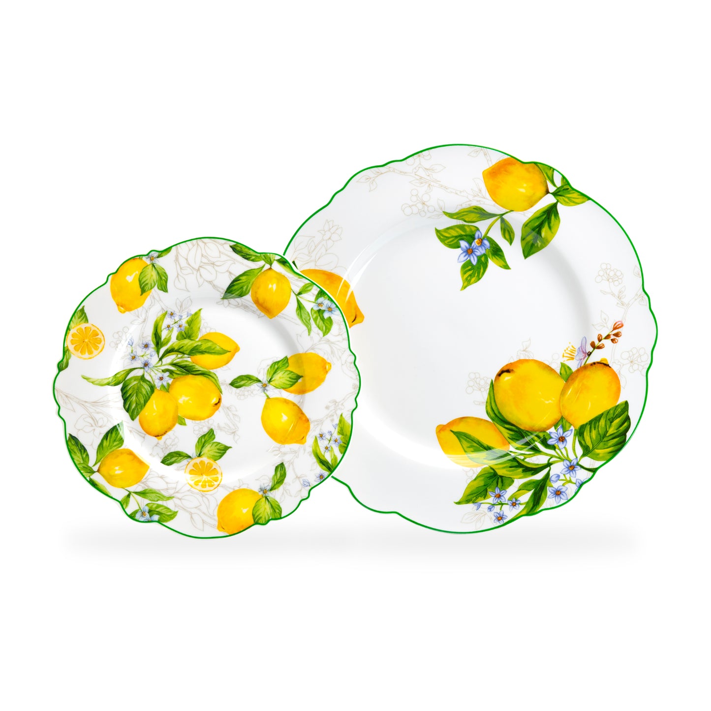 Lemon Garden Fine Porcelain Tea Cup and Saucer