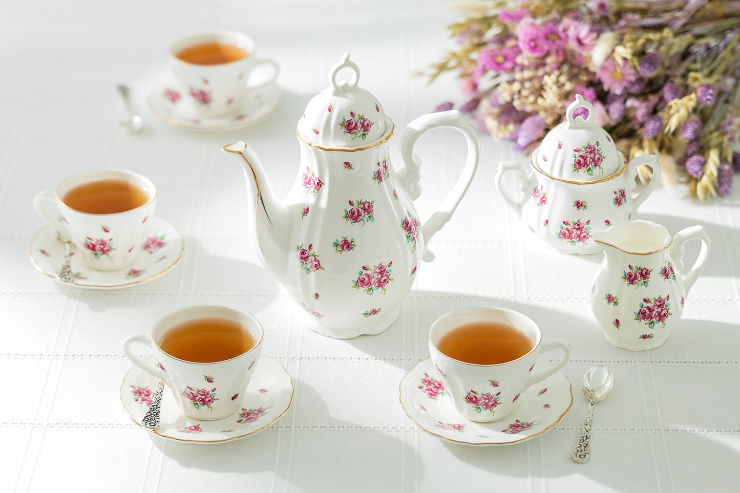 Rose Bud Fine Porcelain Mini Tea Set