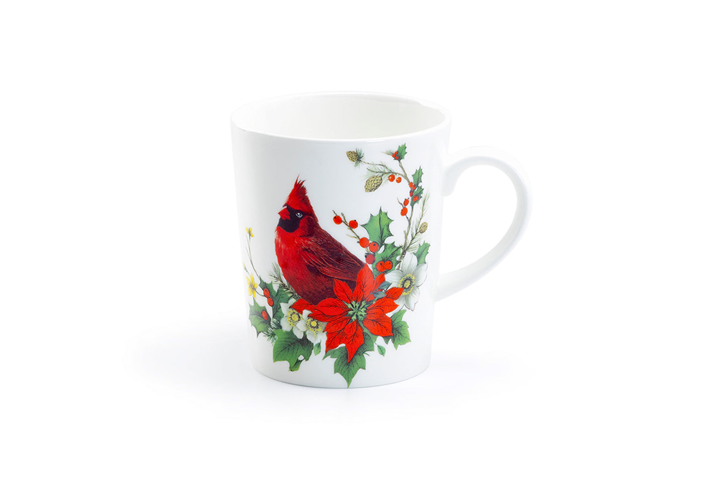 Cardinal Poinsettia Bone China Mug