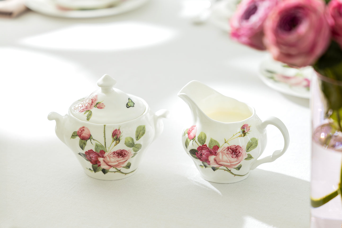Kensington Pink Rose Bone China Tea Set