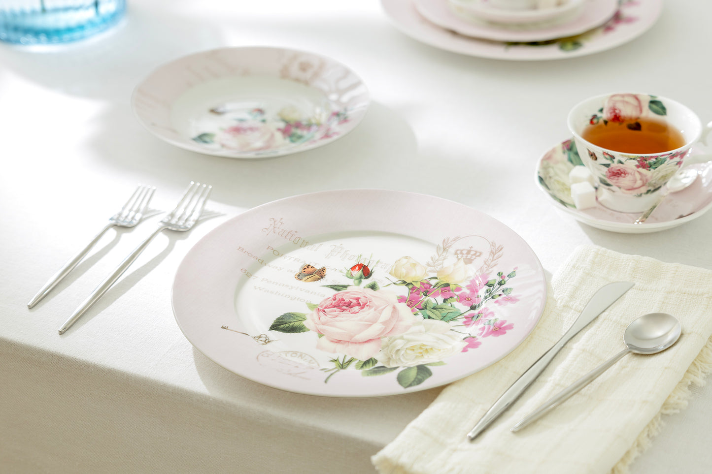 Liz's Rose Garden Bone China Dinner Plate