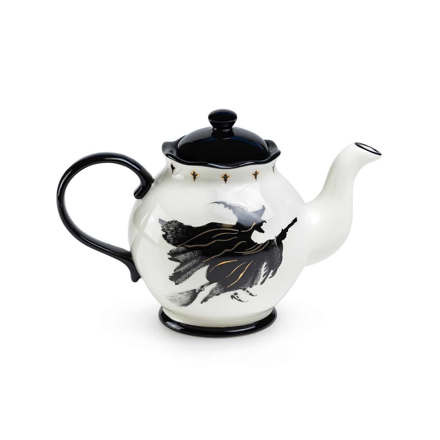 Halloween Witches Brew Teapot with Flying Witch on the back
