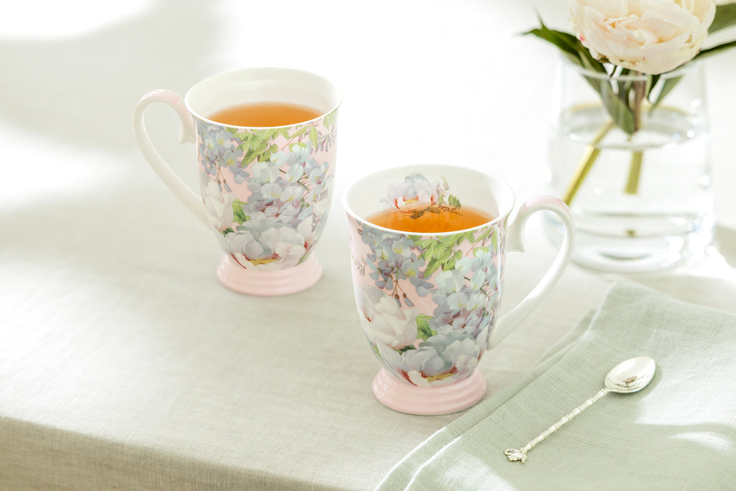 Peony Bloom Pink Bone China Mug