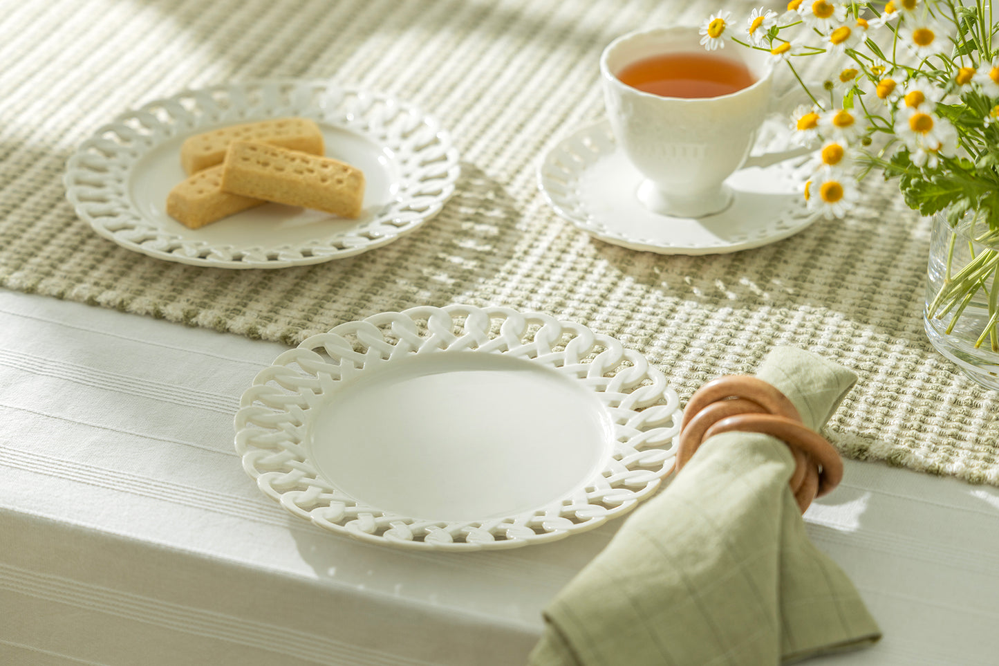 White Heirloom Fine Porcelain Dessert Plate