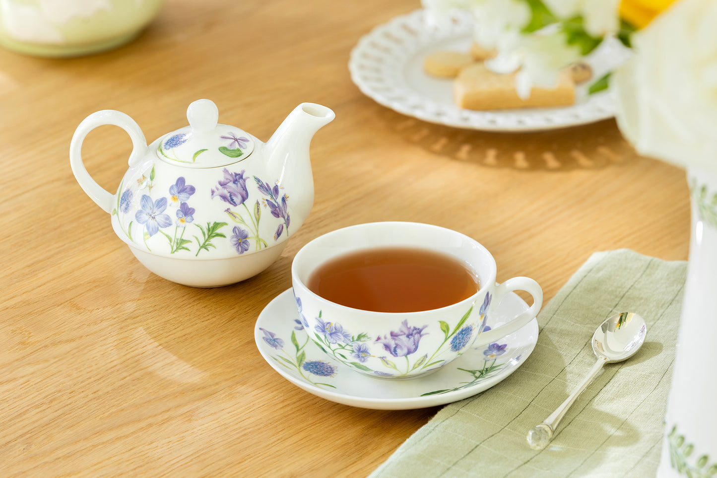 Purple Meadow Fine Porcelain Tea For One Set