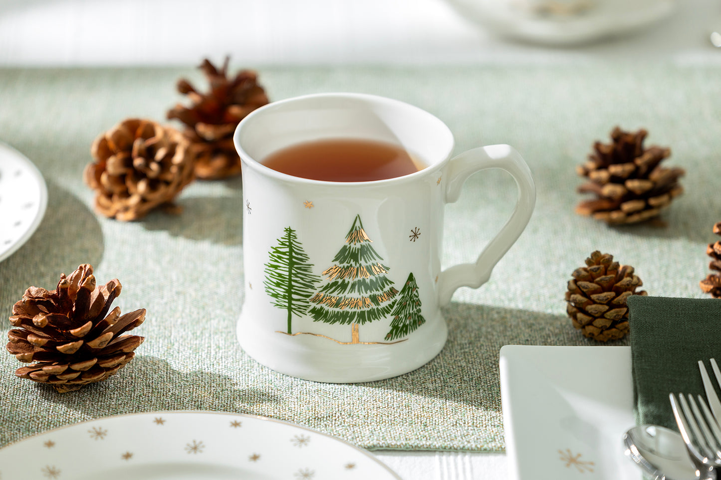 Christmas Pine Trees Fine Porcelain Mug