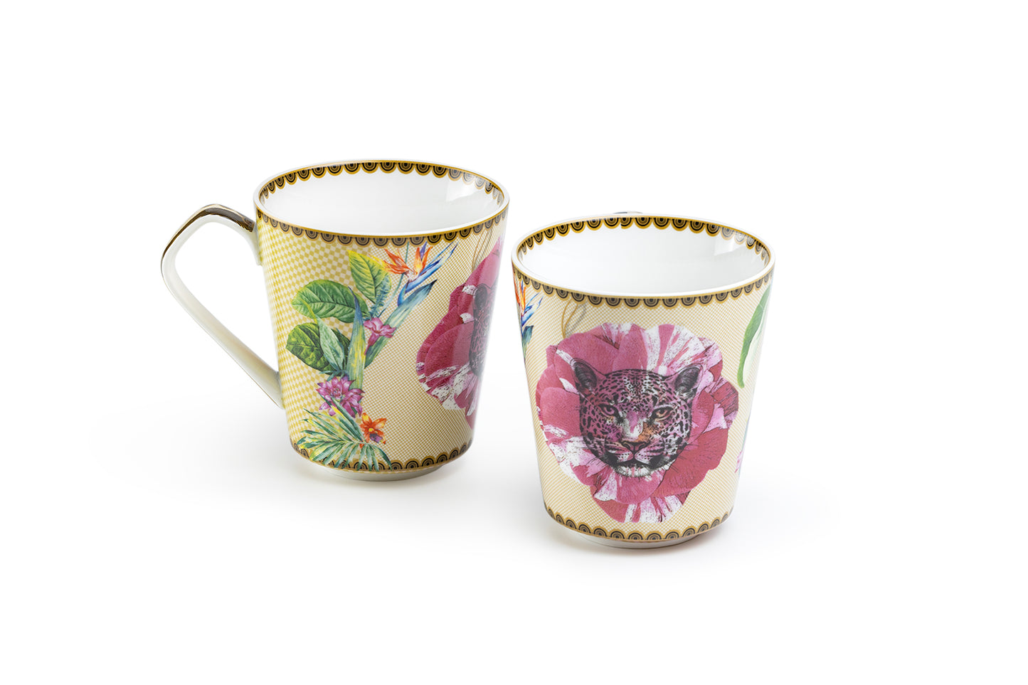 Summer Savanna Leopard Pink Fine Porcelain Mug