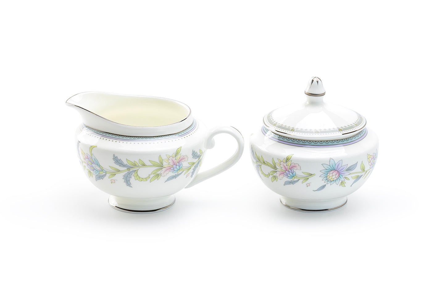 Lotus Garden Bone China Sugar & Creamer Set