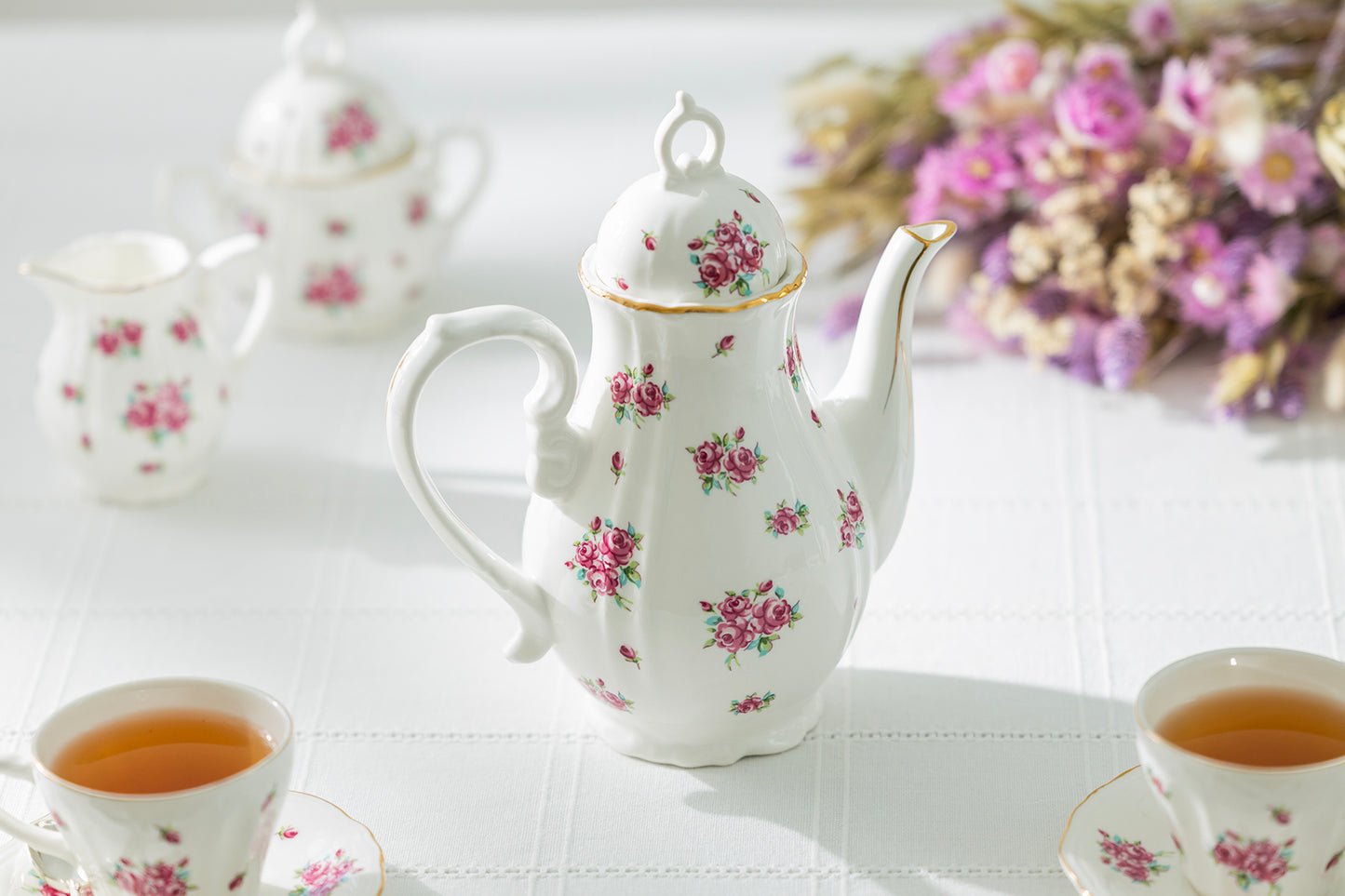 Rose Bud Fine Porcelain Mini Tea Set