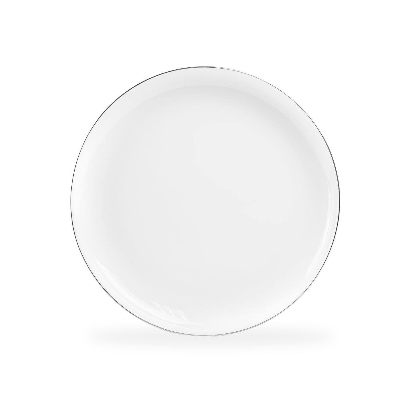 Silver Rim Blanc Bone China Dessert Plate