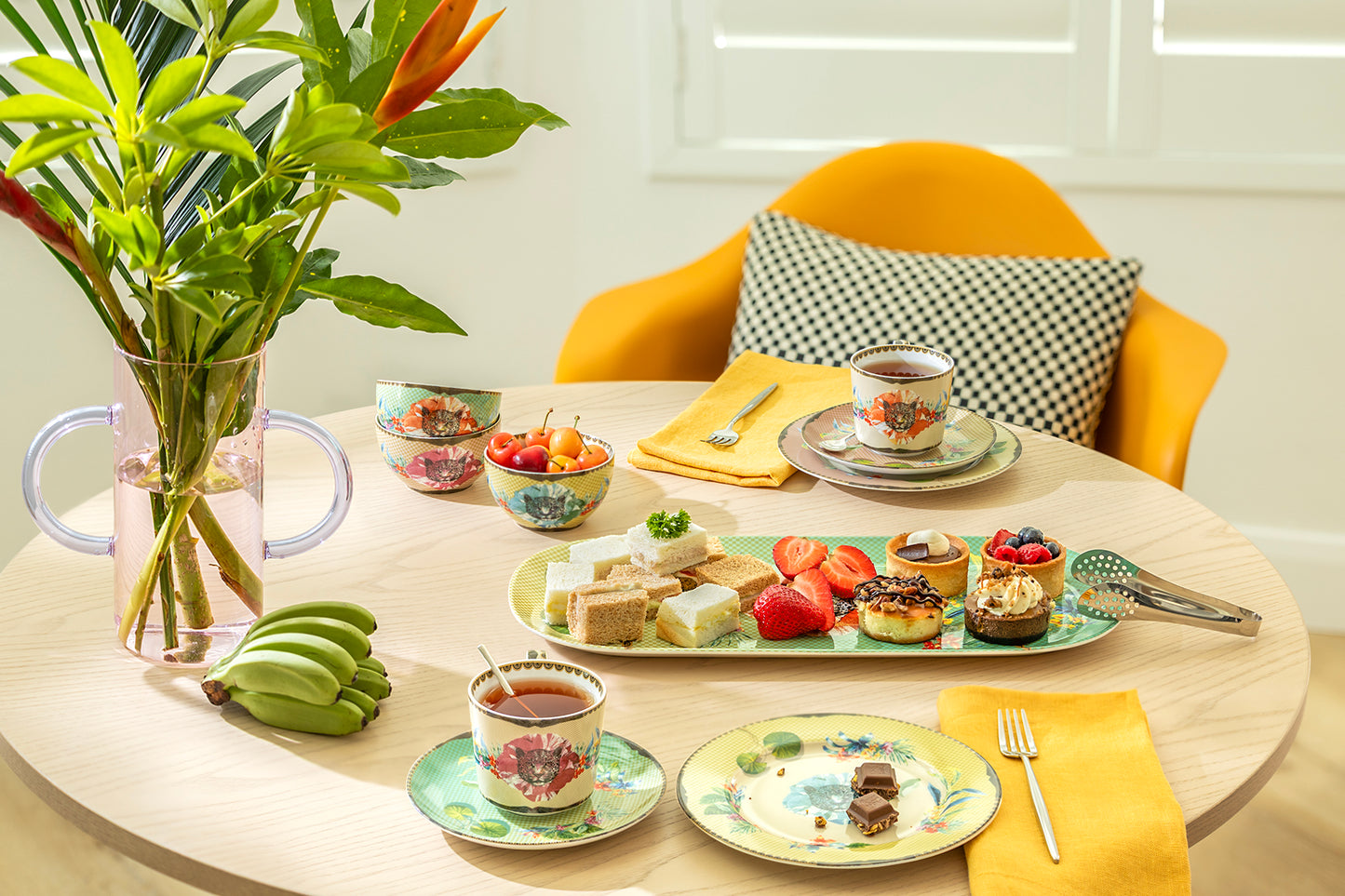 Summer Savanna Leopard Fine Porcelain Dessert Plate Set of 2 with Gift Box