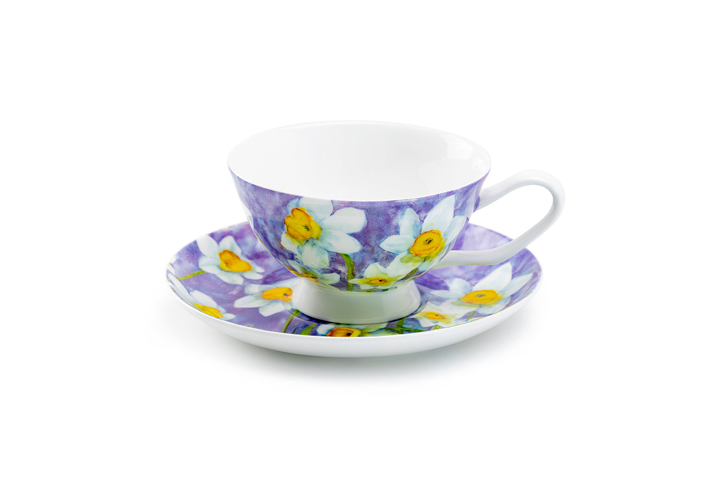 Daffodil Purple Bone China Cup and Saucer