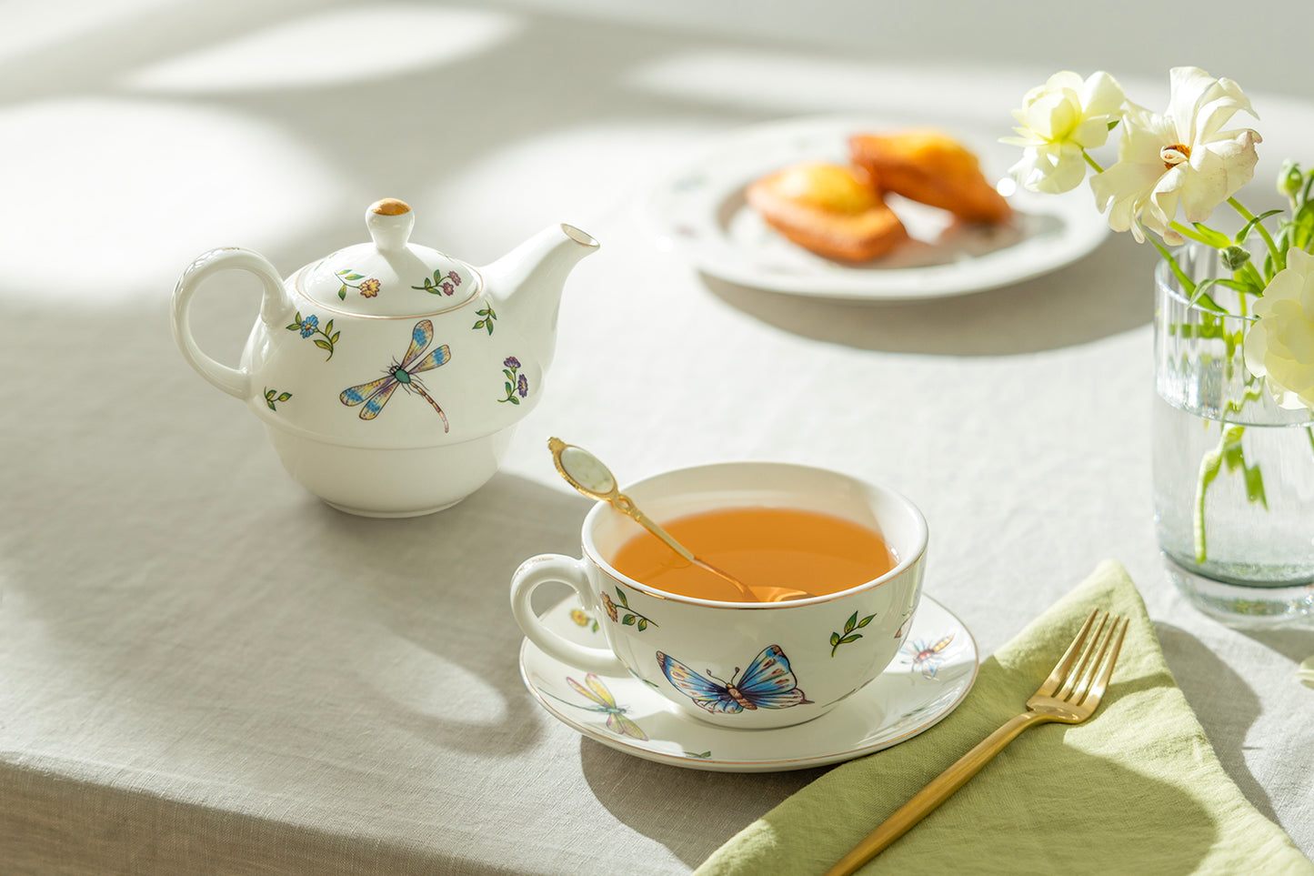 Summer Garden Fine Porcelain Tea For One Set