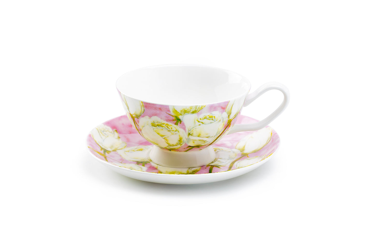 Rose Pink Bone China Cup and Saucer