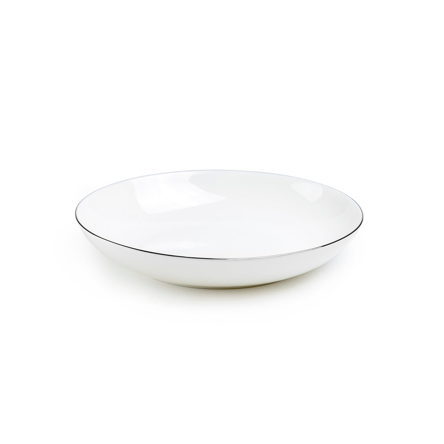 Silver Rim Blanc Bone China Dinner Bowl
