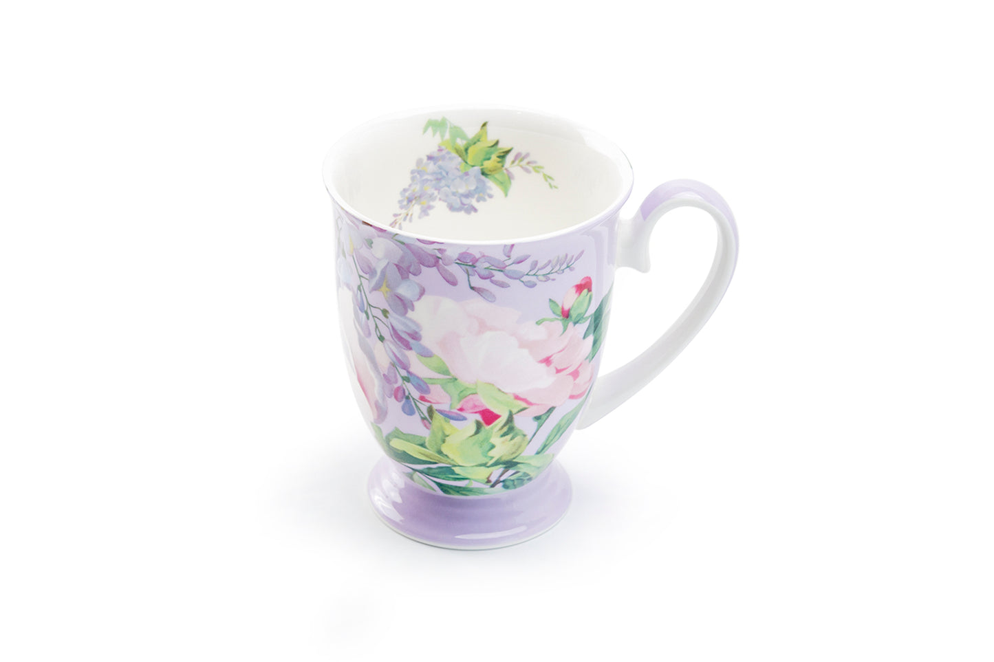 Peony Bloom Purple Bone China Mug