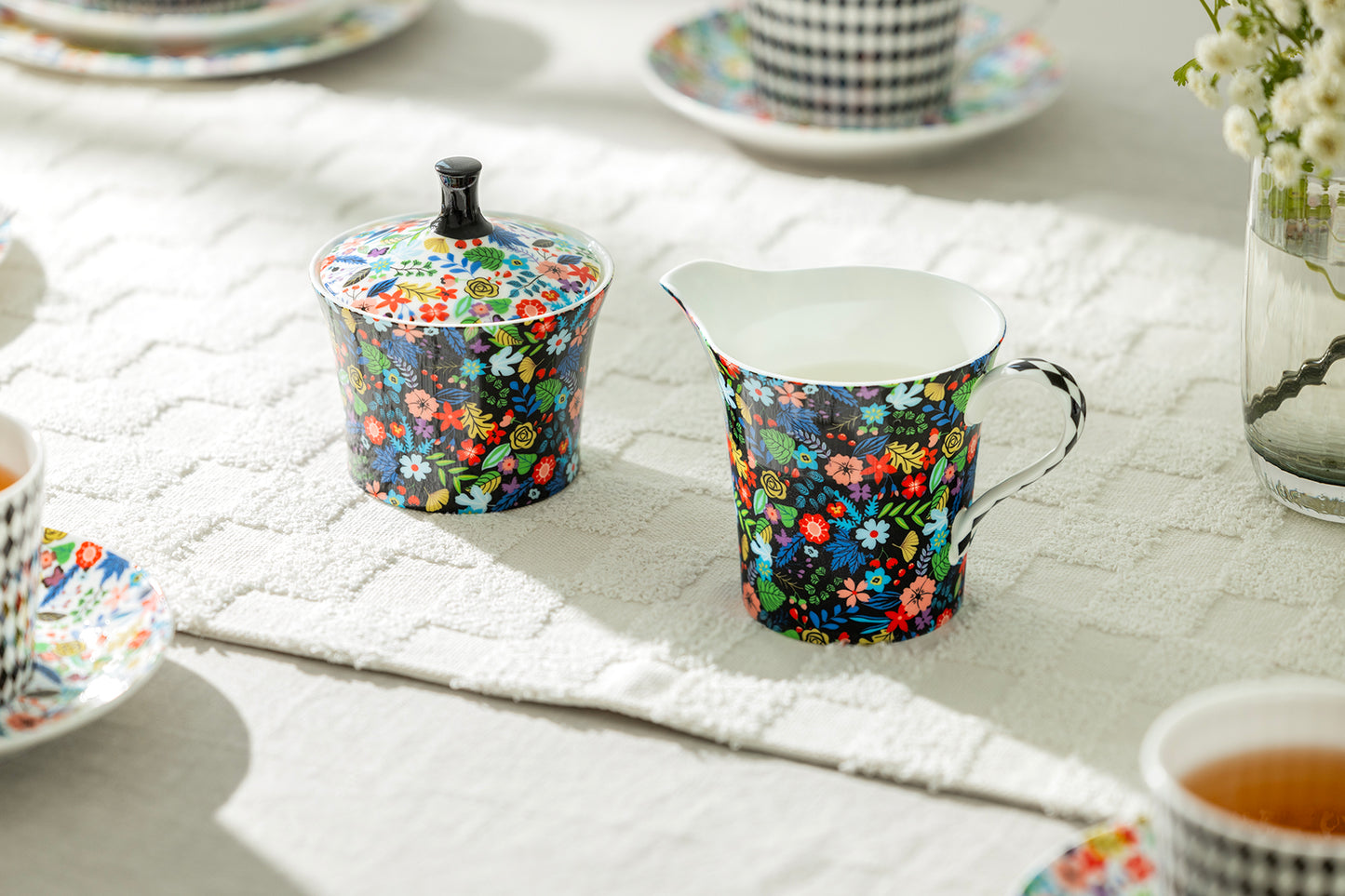 Mad Hatter Bone China Sugar & Creamer Set