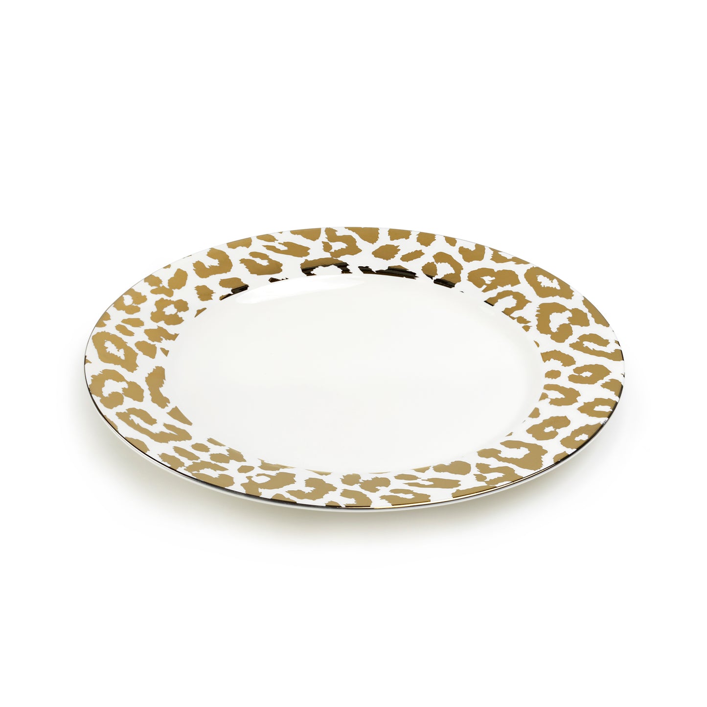 Gold Leopard Fine Porcelain Dinner Plate