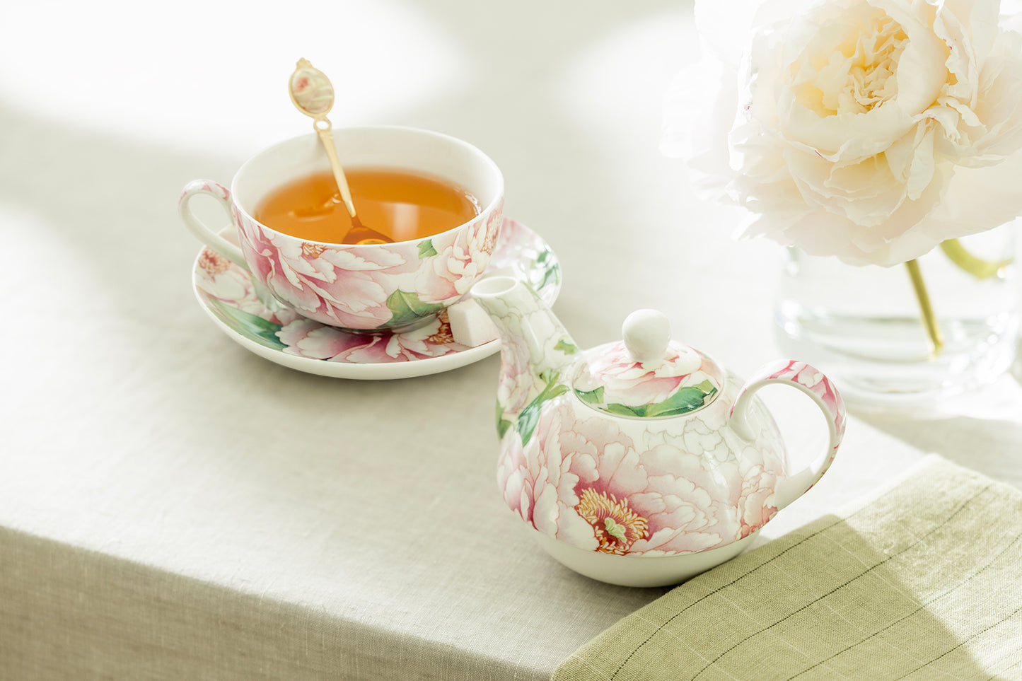Empire Peony Fine Porcelain Tea For One Set