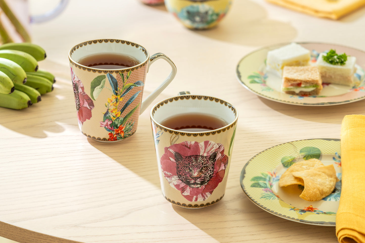 Summer Savanna Leopard Pink Fine Porcelain Mug