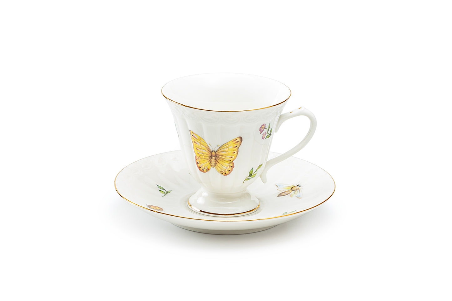 Summer Garden Fine Porcelain Tea Cup and Saucer