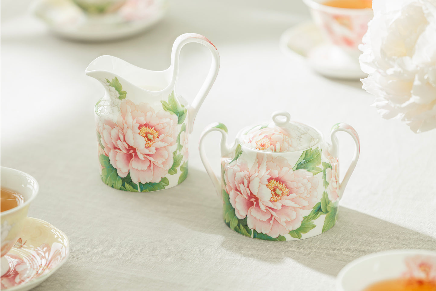 Empire Peony Bone China Sugar & Creamer Set